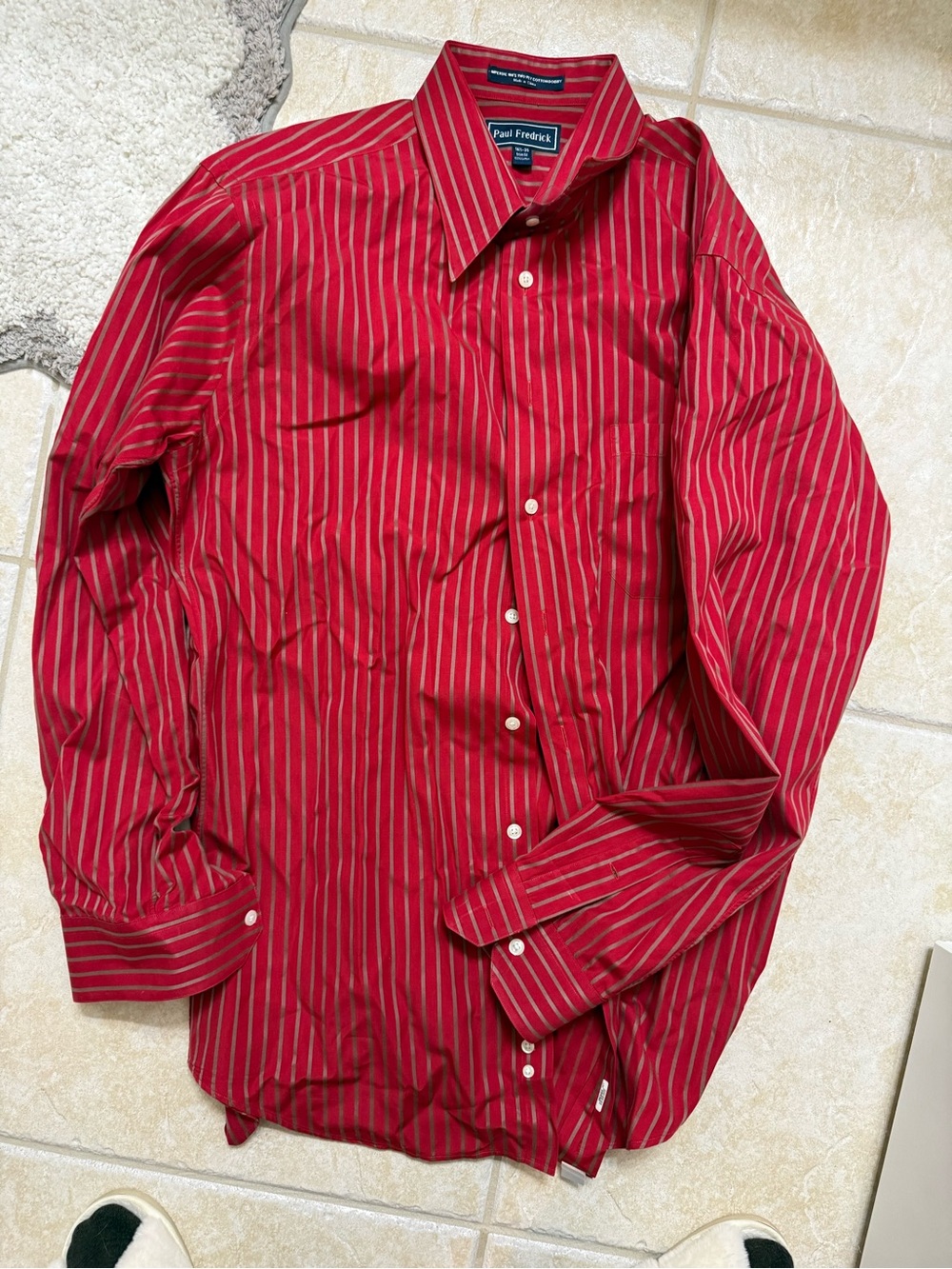 Paul Fredrick Red & Gold Button Up Shirt